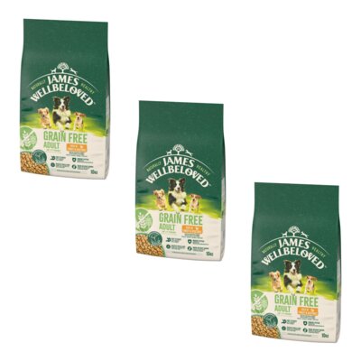 Karma dla psa JAMES WELLBELOVED Bezzbożowa monobiałkowa Indyk 3 x 10 kg