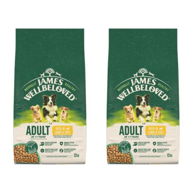 Karma dla psa JAMES WELLBELOVED Adult Monobiałkowa z jagnięciną i ryżem 2 x 12 kg