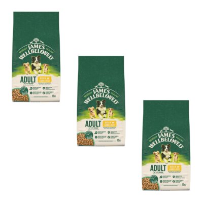 Karma dla psa JAMES WELLBELOVED Adult Monobiałkowa z jagnięciną i ryżem 3 x 12 kg