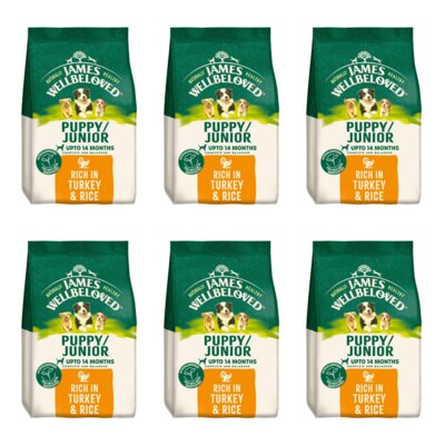 Karma dla psa JAMES WELLBELOVED Junior Monobiałkowa indyk i ryż 6 x 2 kg