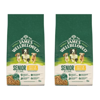 Karma dla psa JAMES WELLBELOVED Senior Monobiałkowa Jagnięcina 2 x 12 kg