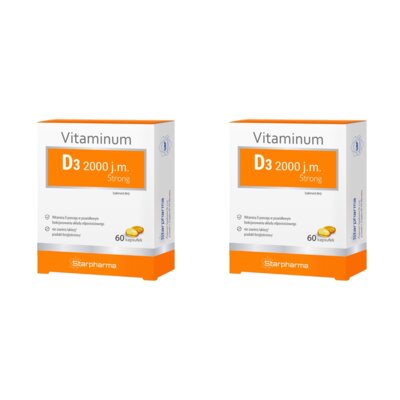 Witamina D3 STARPHARMA 2000 Strong (2 x 60 kapsułek)