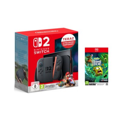 Konsola NINTENDO Switch 2 Czarny + Mario Kart World Gra NINTENDO SWITCH 2 + SpongeBob Squarepants: Titans of The Tide Gra NINTENDO SWITCH 2
