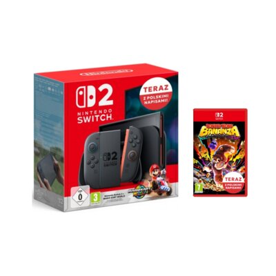 Konsola NINTENDO Switch 2 Czarny + Mario Kart World Gra NINTENDO SWITCH 2 + Donkey Kong Bananza Gra NINTENDO SWITCH 2