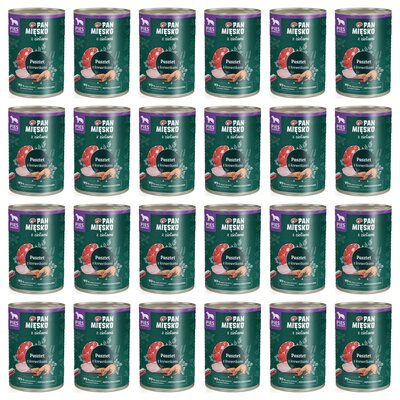 Karma dla psa PAN MIĘSKO z Ziołami Pasztet z krewetkami 24 x 400 g