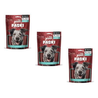 Przysmak dla psa PAN MIĘSKO Paski Kaczka 3 x 100 g