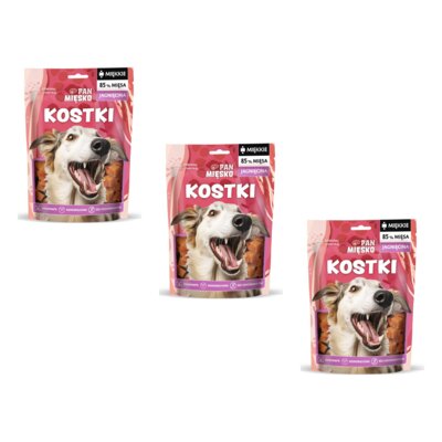 Przysmak dla psa PAN MIĘSKO Kostki Jagnięcina 3 x 100 g