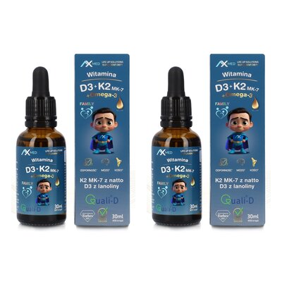 Kompleks witamin AXMED Witamina D3 + K2 MK-7 + Omega 3 (60 ml)