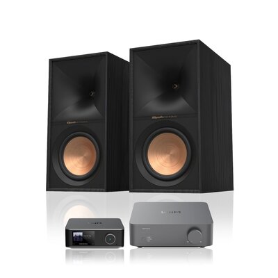 Wzmacniacz WIIM Vibelink Amp Ciemnoszary + Streamer odtwarzacz sieciowy WIIM Ultra Szary + Kolumny głośnikowe KLIPSCH R-60M Czarny (2 szt.)