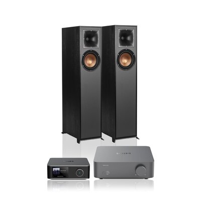 Wzmacniacz WIIM Vibelink Amp Ciemnoszary + Streamer odtwarzacz sieciowy WIIM Ultra Szary + Kolumna głośnikowa KLIPSCH R-610F Czarny (2 szt.)