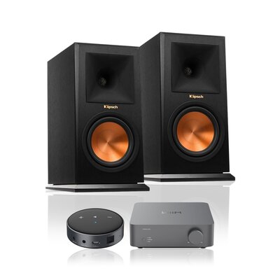 Wzmacniacz WIIM Vibelink Amp Ciemnoszary + Odtwarzacz sieciowy ARYLIC WiiM Mini Czarny + Kolumna głośnikowa KLIPSCH RP-160M Heban (2 szt.)
