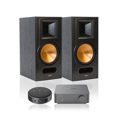 Wzmacniacz WIIM Vibelink Amp Ciemnoszary + Odtwarzacz sieciowy ARYLIC WiiM Mini Czarny + Kolumna głośnikowa KLIPSCH RB-81 II Czarny (2 szt.)