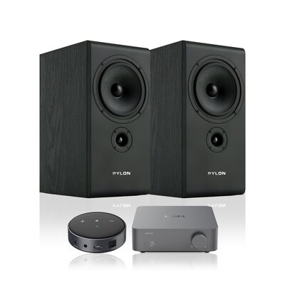 Wzmacniacz WIIM Vibelink Amp Ciemnoszary + Odtwarzacz sieciowy ARYLIC WiiM Mini Czarny + Kolumny głośnikowe PYLON AUDIO Opal Monitor Czarny jesion (2 szt.)