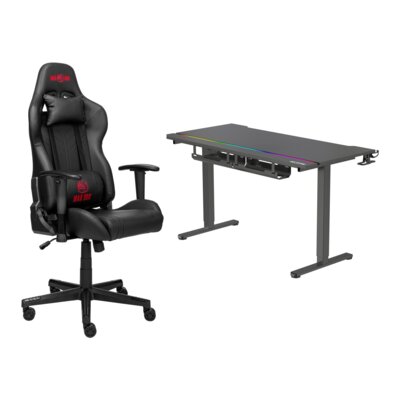Biurko MAD DOG GD600K Czarny + Fotel MAD DOG GCH701K Czarny