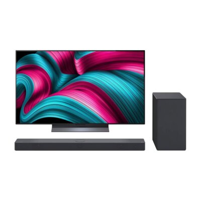 Telewizor LG 55C5ELB 55" OLED 4K 144Hz VRR WebOS Dolby Vision Dolby Atmos HDMI 2.1 + Soundbar LG SC9S Czarny 3.1.3-kanałowy, Bezprzewodowy Subwoofer, 4K, HDMI ARC, Dolby Atmos, DTS:X, Wi-Fi, BT, AirPlay2