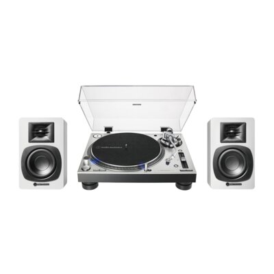 Zestaw Stereo Gramofon Audio-Technica A-T LP140XP + Aktywne Kolumny Podstawkowe Audii-Technica A-T SP3 X SR+CZ