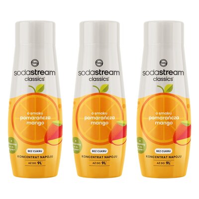 Syrop do saturatorów SODASTREAM Pomarańcza Mango Zero 3 x 440 ml bez cukru