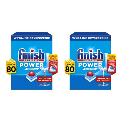 Tabletki do zmywarek FINISH Power Essential Lemon - 160 szt.+ Kapsułki do zmywarek FINISH Ultimate Plus 4 szt.