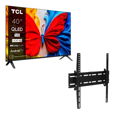 Telewizor TCL 40S59K 40" QLED Android TV + Uchwyt GOTZE & JENSEN do TV 32-55 cali TM3540T uchylny regulowany w pionie Czarny