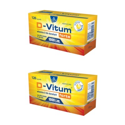 Witamina D OLEOFARM D-Vitum forte 1000 j.m. (2 x 120 kapsułek)