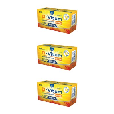 Witamina D OLEOFARM D-Vitum forte 1000 j.m. (3 x 120 kapsułek)