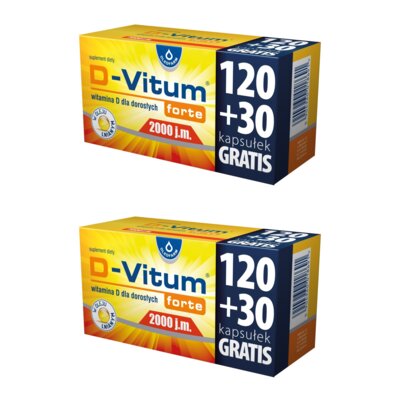 Witamina D OLEOFARM D-Vitum forte 2000 j.m. (2 x 150 kapsułek)