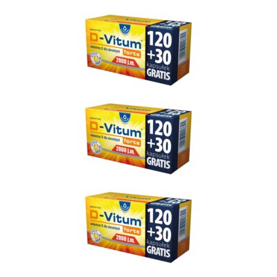 Witamina D OLEOFARM D-Vitum forte 2000 j.m. (3 x 150 kapsułek)