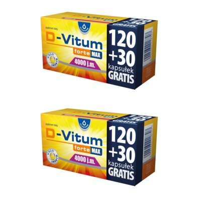 Witamina D OLEOFARM D-Vitum forte Max 4000 j.m. (2 x 150 kapsułek)