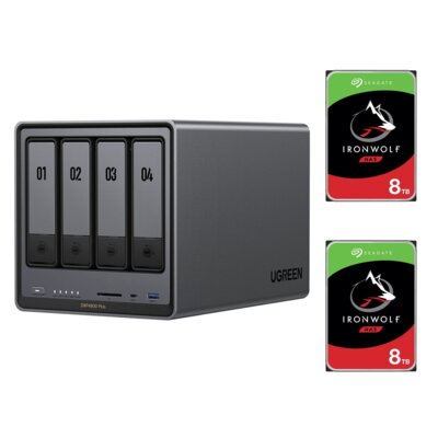 Serwer plików UGREEN NASync DXP4800 Plus 8GB RAM + Dysk SEAGATE IronWolf NAS 8TB HDD (2 szt.)