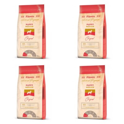 Karma dla psa FITMIN Medium Puppy Drób z mięsem ryb i wątróbką 4 x 12 kg