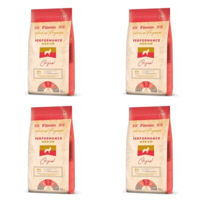 Karma dla psa FITMIN Medium Performance Drób z mięsem ryb i wątróbką 4 x 12 kg