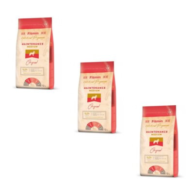 Karma dla psa FITMIN Medium Maintenance Drób z mięsem ryb i wątróbką 3 x 12 kg