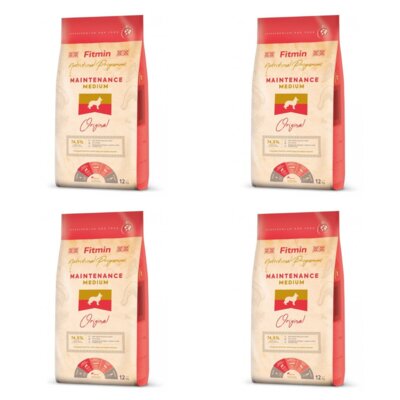 Karma dla psa FITMIN Medium Maintenance Drób z mięsem ryb i wątróbką 4 x 12 kg