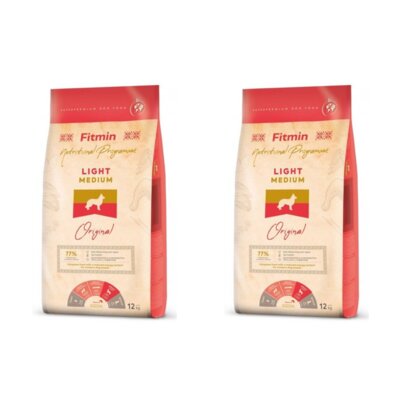 Karma dla psa FITMIN Medium Light Drób z mięsem ryb i wątróbką 2 x 12 kg