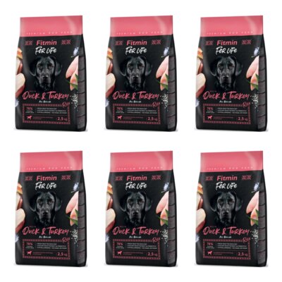 Karma dla psa FITMIN For Life Duck & Turkey 6 x 2.5 kg