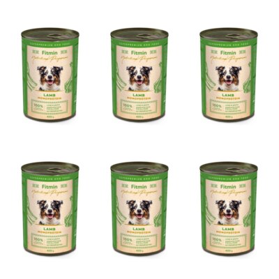 Karma dla psa FITMIN z jagnięciną 6 x 400 g