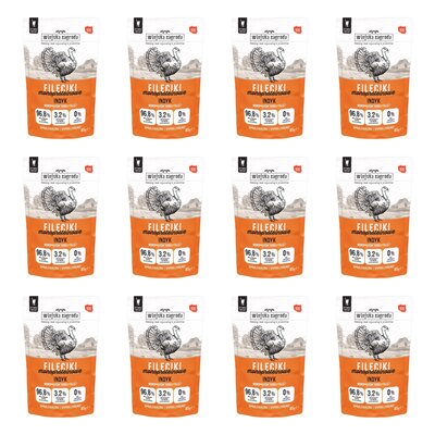 Karma dla kota WIEJSKA ZAGRODA Monoproteinowa Fileciki Indyk 12 x 85 g