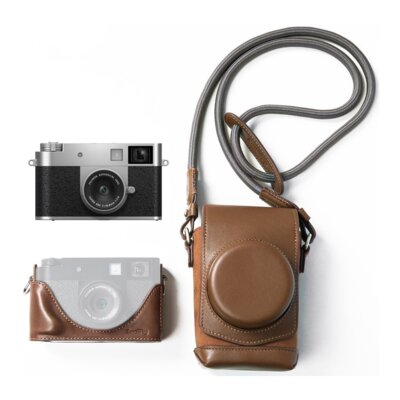 Aparat FUJIFILM X half Srebrny, 17.74Mpix, Full HD + Pokrowiec SMALLRIG 5218 Leather Case Kit do FujIFilm X Half Brązowy