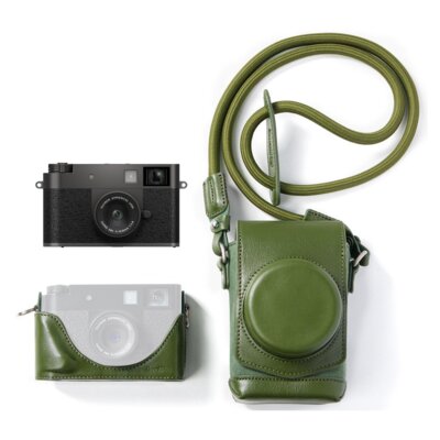 Aparat FUJIFILM X half Tytanowy, 17.74Mpix, Full HD + Pokrowiec SMALLRIG 5220 Leather Case Kit do FujIFilm X Half Zielony