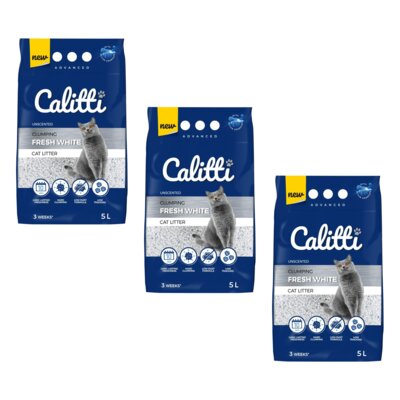Żwirek dla kota CALITTI Fresh White 3 x 5L