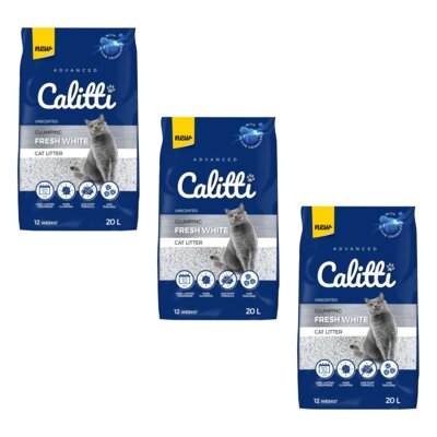 Żwirek dla kota CALITTI Fresh White 3 x 20L