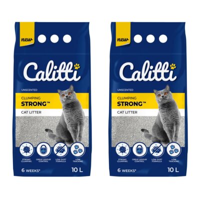 Żwirek dla kota CALITTI Strong Unscented 2 x 10 L