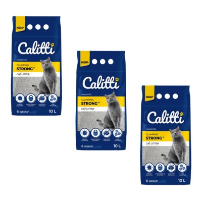 Żwirek dla kota CALITTI Strong Unscented 3 x 10 L
