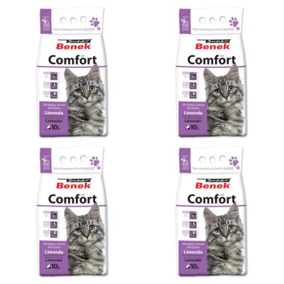 Żwirek dla kota SUPER BENEK Comfort Lawenda 4 x 10L