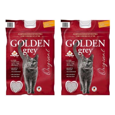 Żwirek dla kota GOLDEN Grey 2 x 15 L