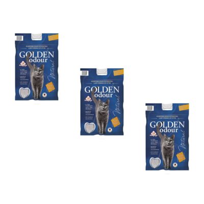 Żwirek dla kota GOLDEN Odour 3 x 15 L
