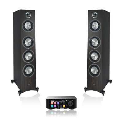 Wzmacniacz ALL IN ONE EVERSOLO Play Czarny + Kolumna głośnikowa TAGA HARMONY Platinium F-120 V.4 Wenge (2 szt.)