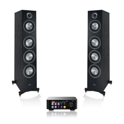 Wzmacniacz ALL IN ONE EVERSOLO Play Czarny + Kolumna głośnikowa TAGA HARMONY Platinium F-120 V.4 Czarny (2 szt.)
