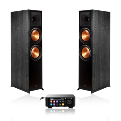 Wzmacniacz ALL IN ONE EVERSOLO Play CD Edition Czarny + Kolumna głośnikowa KLIPSCH RP-8000F Czarny (2 szt.)