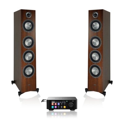 Wzmacniacz ALL IN ONE EVERSOLO Play CD Edition Czarny + Kolumna głośnikowa TAGA HARMONY Platinium F-120 V.4 Orzech (2 szt.)